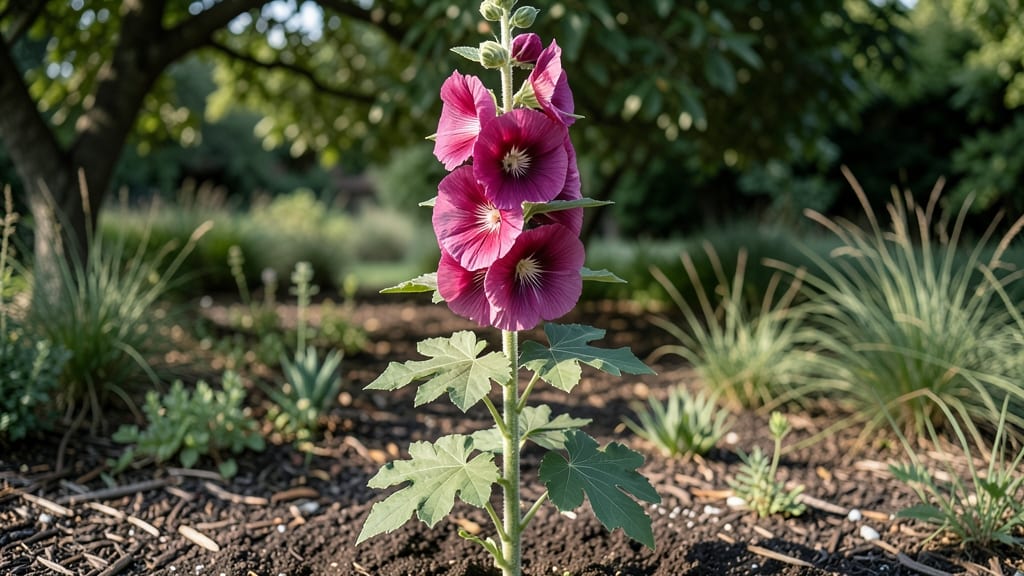 Hollyhock Perennial Flowers: Cold-Hardy Stems That Rebound Boldly Each Spring